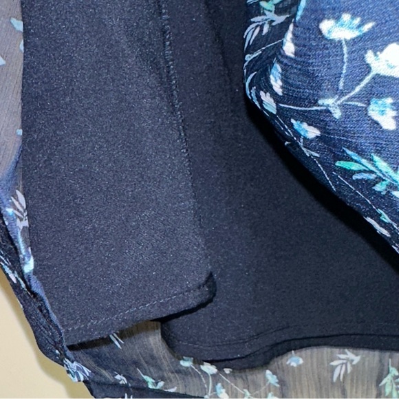 Banana Republic Factory Women's Size 14 Blue Floral Mini Skirt Lined Zipper Y2K - Picture 4 of 13